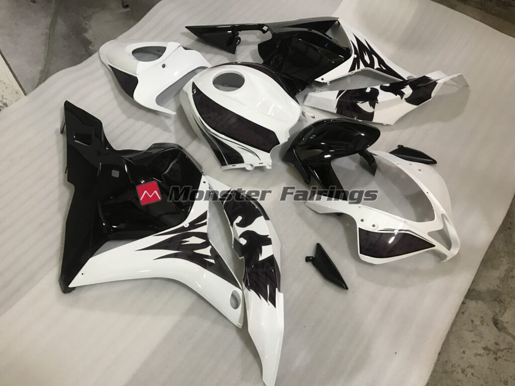 Black & White Custom ABS fairings for Honda CBR600RR 2009 - 2012 - premium OEM fit kit by Monster Fairings