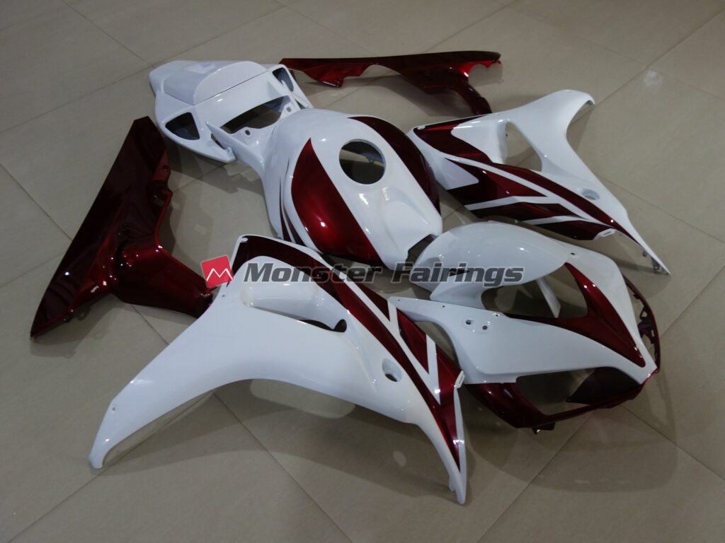 Gloss White and Deep Red ABS fairings for Honda CBR1000RR 2006 - 2007 - premium OEM fit kit by Monster Fairings