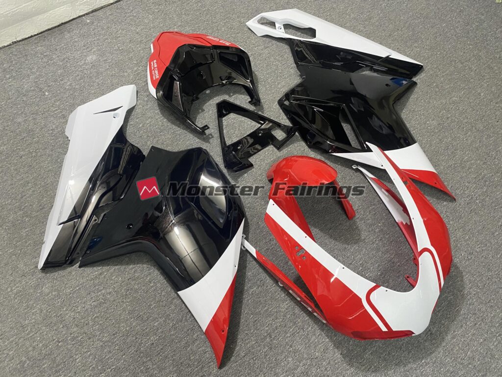 Ducati custom ABS fairings 2007 - 2012 Gloss Red, White and Black - durable replacement kit, Monster Fairings