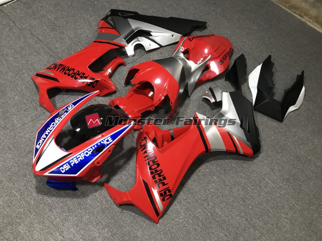 Gloss Red with Blue ABS fairings for Honda CBR1000RR 2017 - 2025 - premium OEM fit kit by Monster Fairings