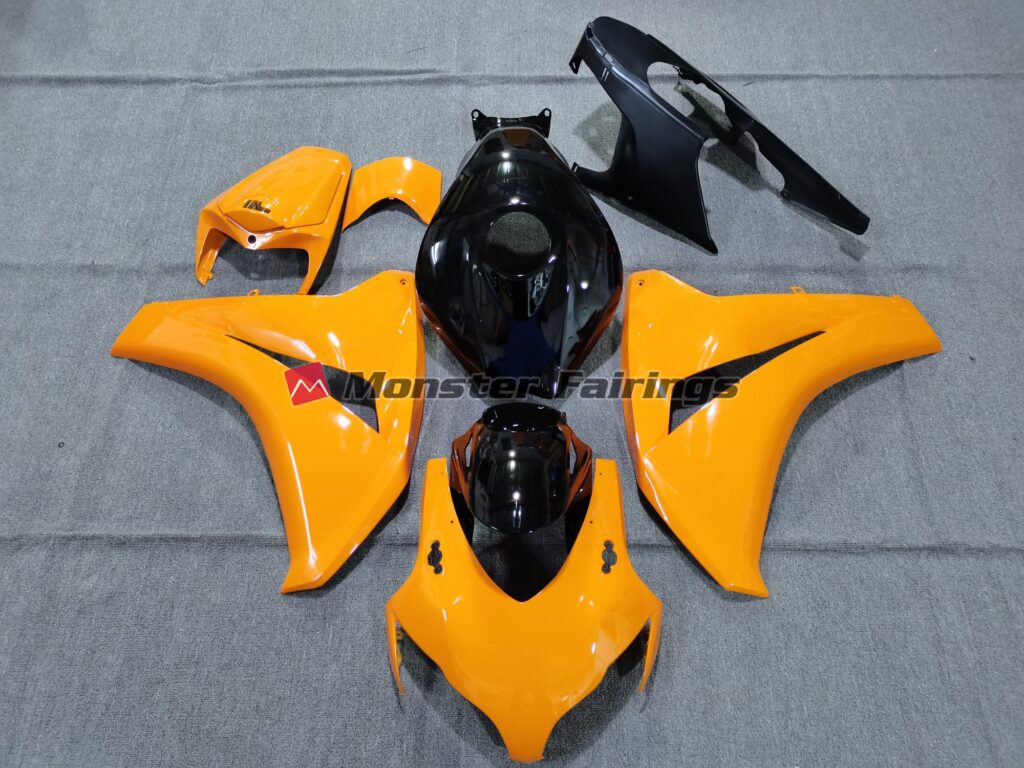 Honda CBR1000RR 2008 - 2011 Gloss Orange Black ABS fairings - custom motorcycle bodywork kit by Monster Fairings