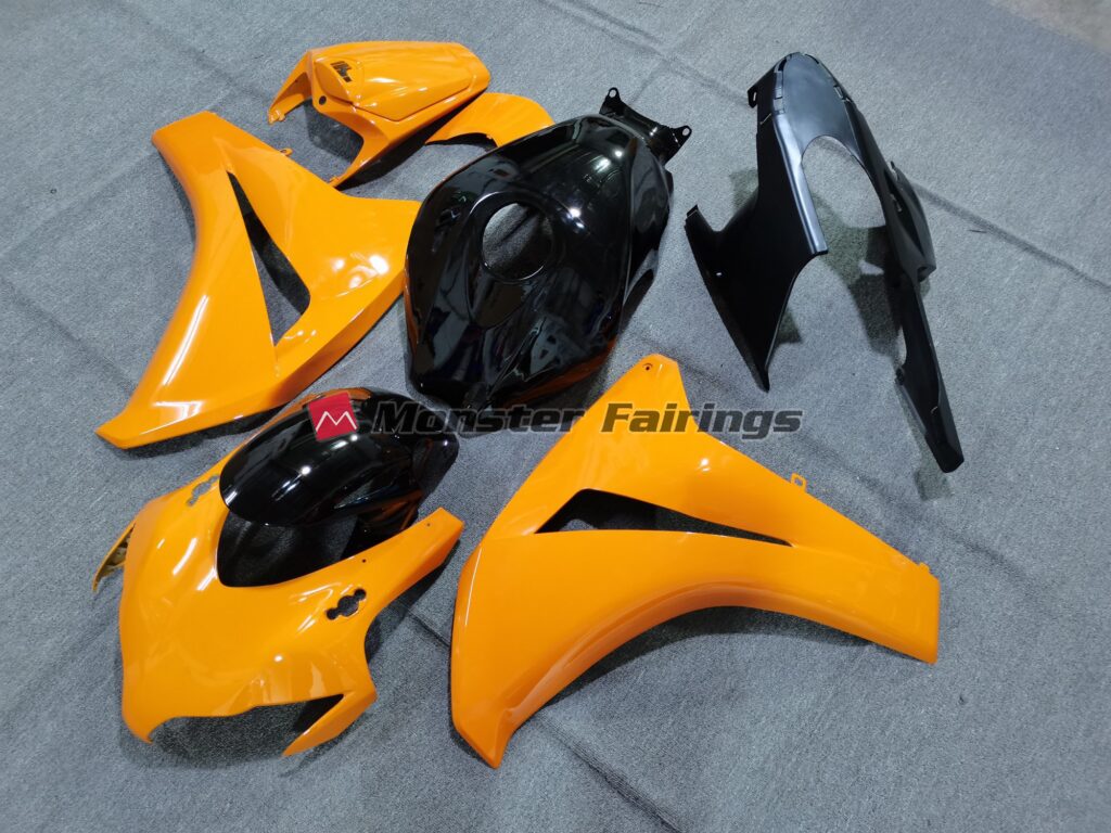 Honda CBR1000RR custom ABS fairings 2008 - 2011 Gloss Orange Black - durable replacement kit, Monster Fairings