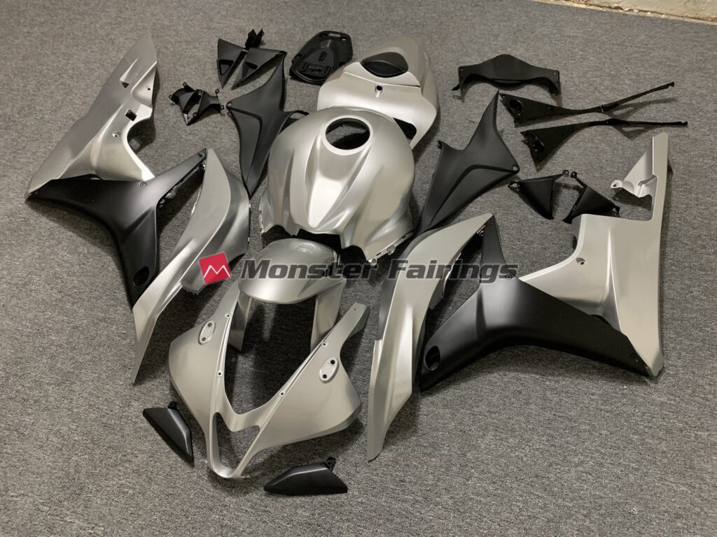 Honda CBR1000RR custom ABS fairings 2006 - 2007 Matte Silver - durable replacement kit, Monster Fairings