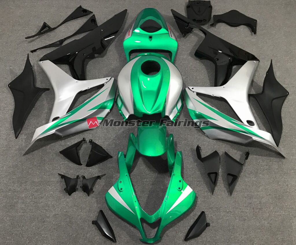 Honda CBR600RR 2007 - 2008 Bright Green Silver OEM Style ABS fairings - custom motorcycle bodywork kit by Monster Fairings