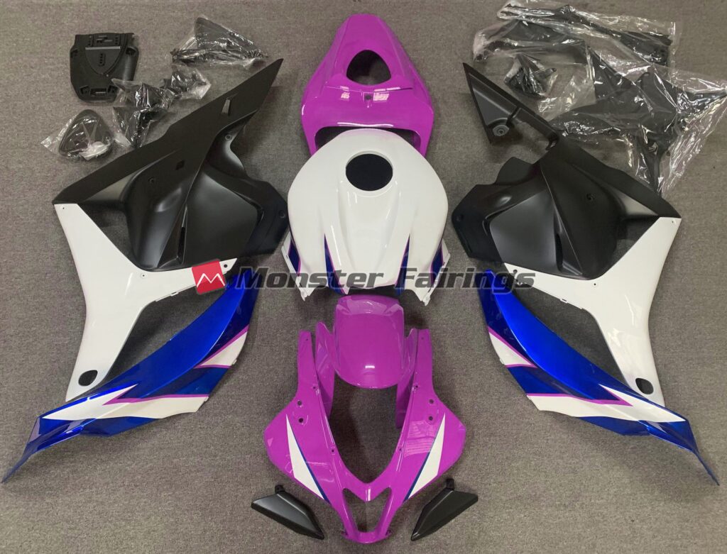 Honda CBR600RR 2009 - 2012 Gloss Pink White Blue ABS fairings - custom motorcycle bodywork kit by Monster Fairings