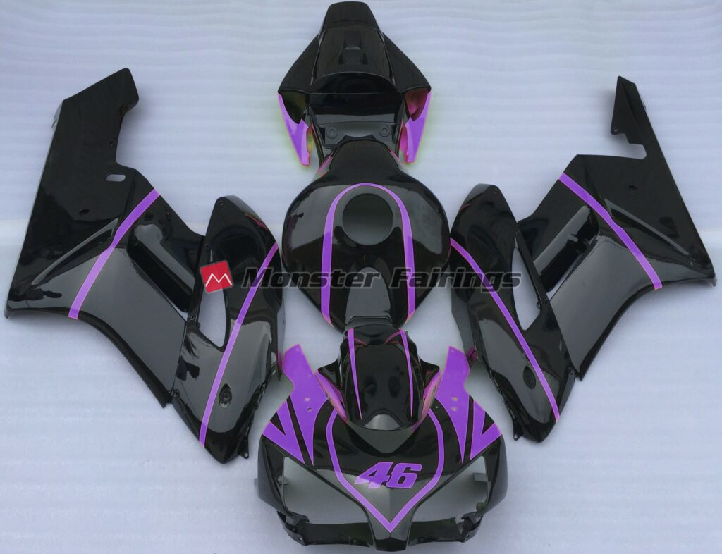 Honda CBR1000RR 2004 - 2005 Gloss Black with Purple ABS fairings - custom motorcycle bodywork kit by Monster Fairings