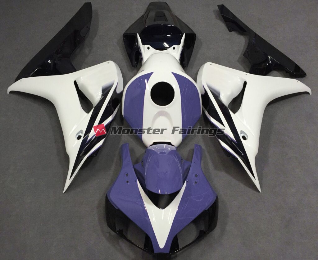 Honda CBR1000RR 2006 - 2007 Gloss White, Blue and Black ABS fairings - custom motorcycle bodywork kit by Monster Fairings