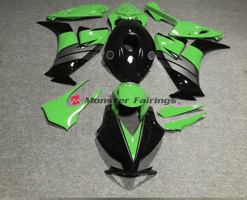 Honda CBR1000RR 2012 - 2016 Gloss Green, Black, and Gray ABS fairings - custom motorcycle bodywork kit by Monster Fairings