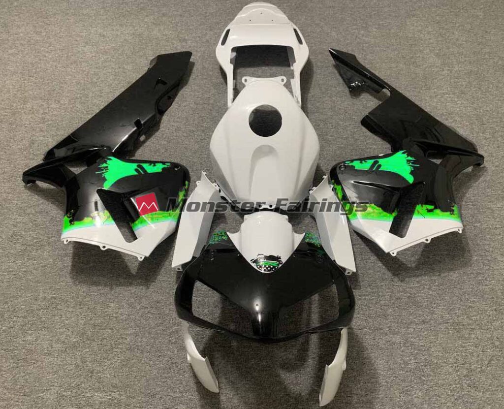 Honda CBR600RR 2003 - 2004 Green Splatter ABS fairings - custom motorcycle bodywork kit by Monster Fairings