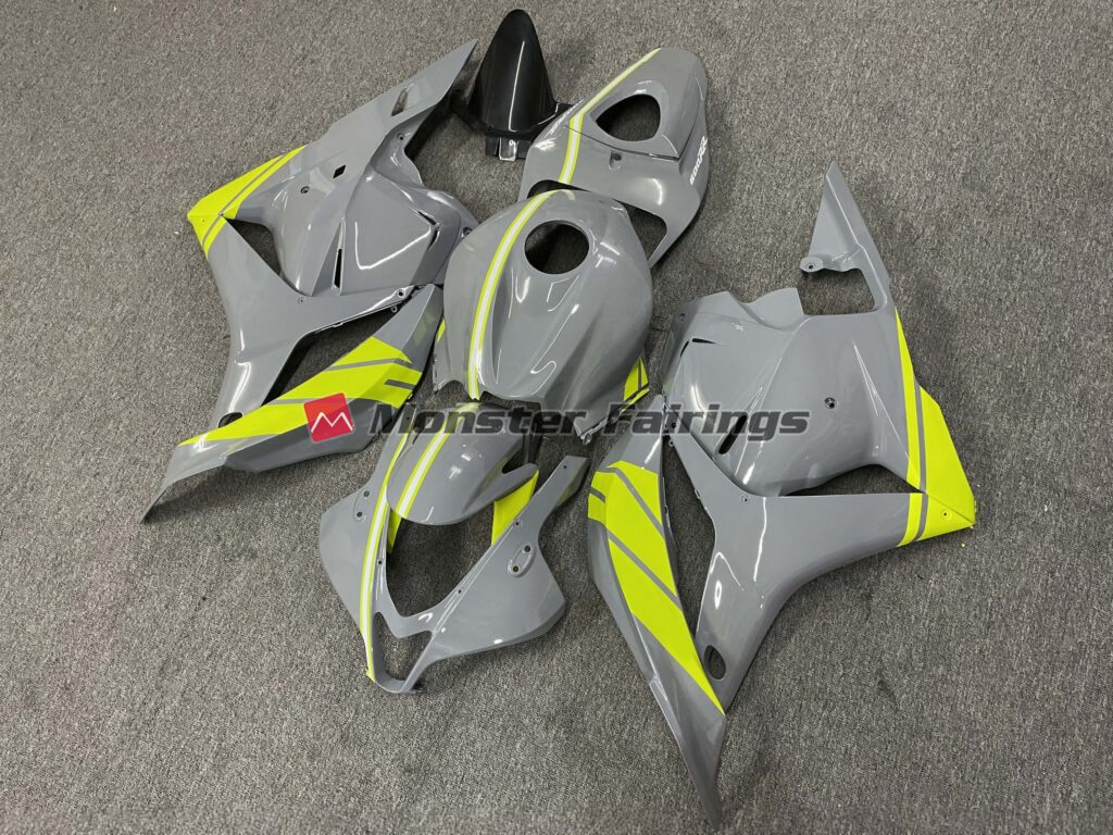 Honda CBR600RR custom ABS fairings 2009 - 2012 in Nardo Grey High Viz Yellow - durable replacement kit, Monster Fairings