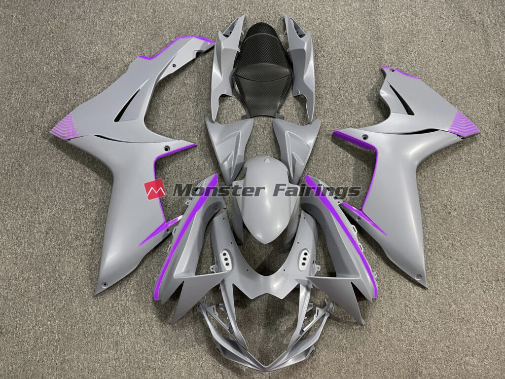 Suzuki GSXR 600 - 750 2011 - 2025 Matte Nardo Gray Purple ABS fairings - custom motorcycle bodywork kit by Monster Fairings
