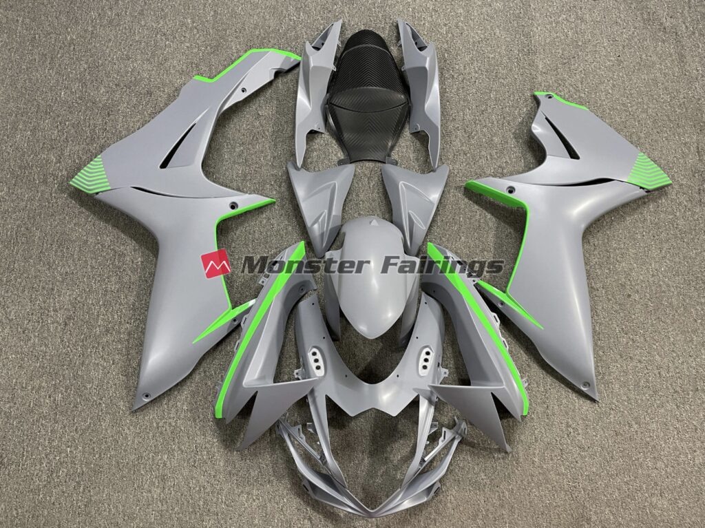 Suzuki GSXR 600 - 750 2011 - 2025 Matte Nardo Gray Green ABS fairings - custom motorcycle bodywork kit by Monster Fairings