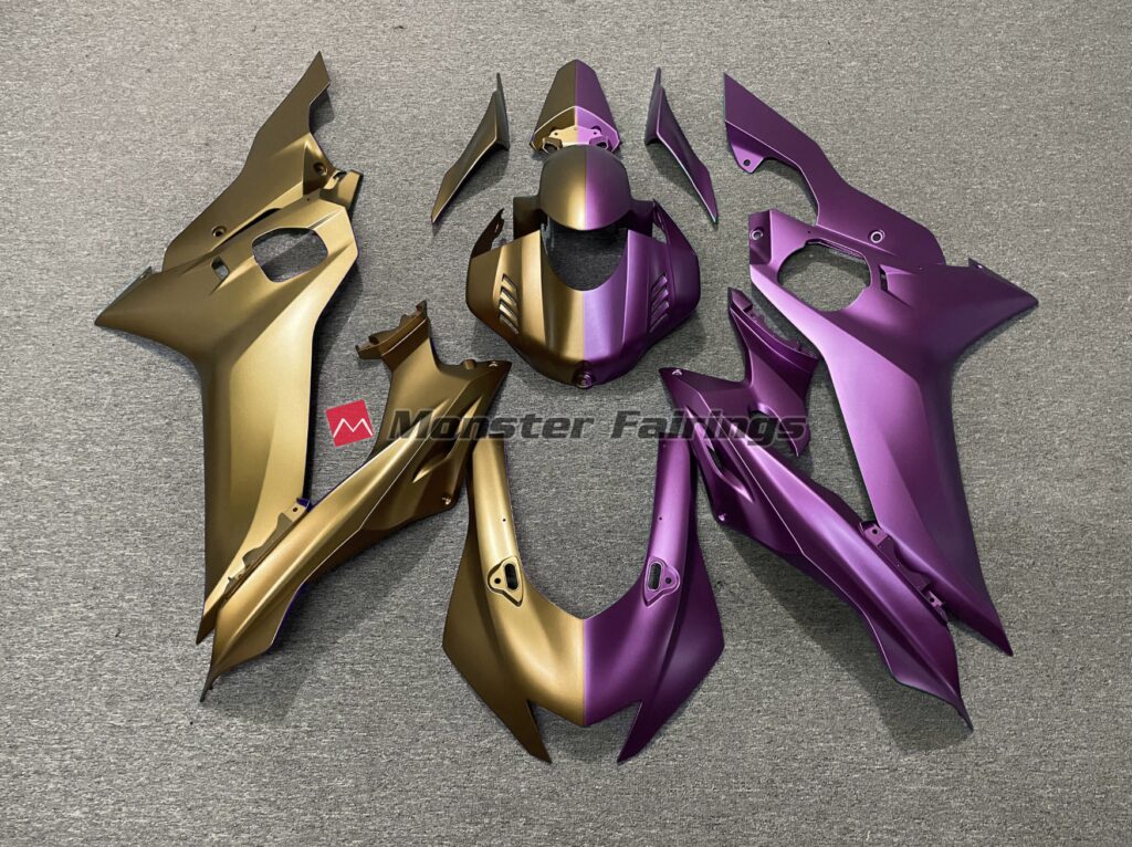 Yamaha R6 2017 - 2022 Tan Purple Split ABS fairings - custom motorcycle bodywork kit by Monster Fairings