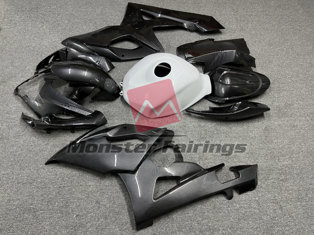 Gloss Carbon Fiber White ABS fairings for Suzuki GSXR 1000 2005 - 2006 - premium OEM fit kit by Monster Fairings
