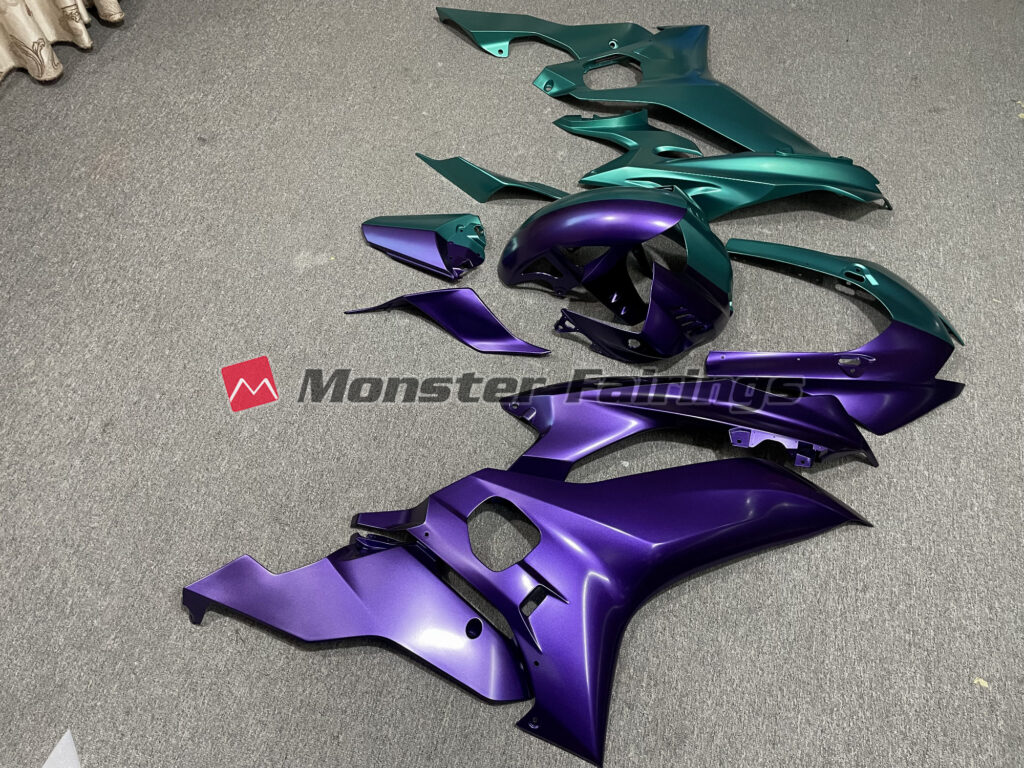 Purple Green Split ABS fairings for Yamaha R6 2017 - 2022 - premium OEM fit kit by Monster Fairings