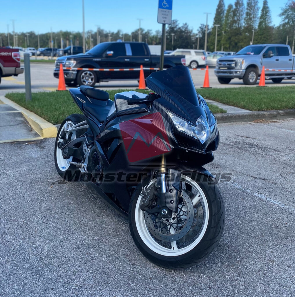 Monster Fairings ABS fairing kit for Suzuki GSXR 600 - 750 2008 - 2010 - Gloss Carbon Fiber Style, precise OEM fit