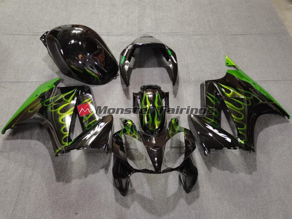 Green Flame ABS fairings for Honda VFR800 2002 - 2012 - premium OEM fit kit by Monster Fairings