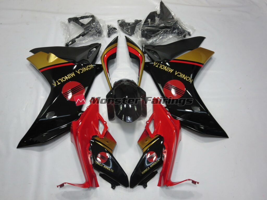 Honda CBR600F 2011 - 2012 KM Red Black and Gold ABS fairings - custom motorcycle bodywork kit by Monster Fairings