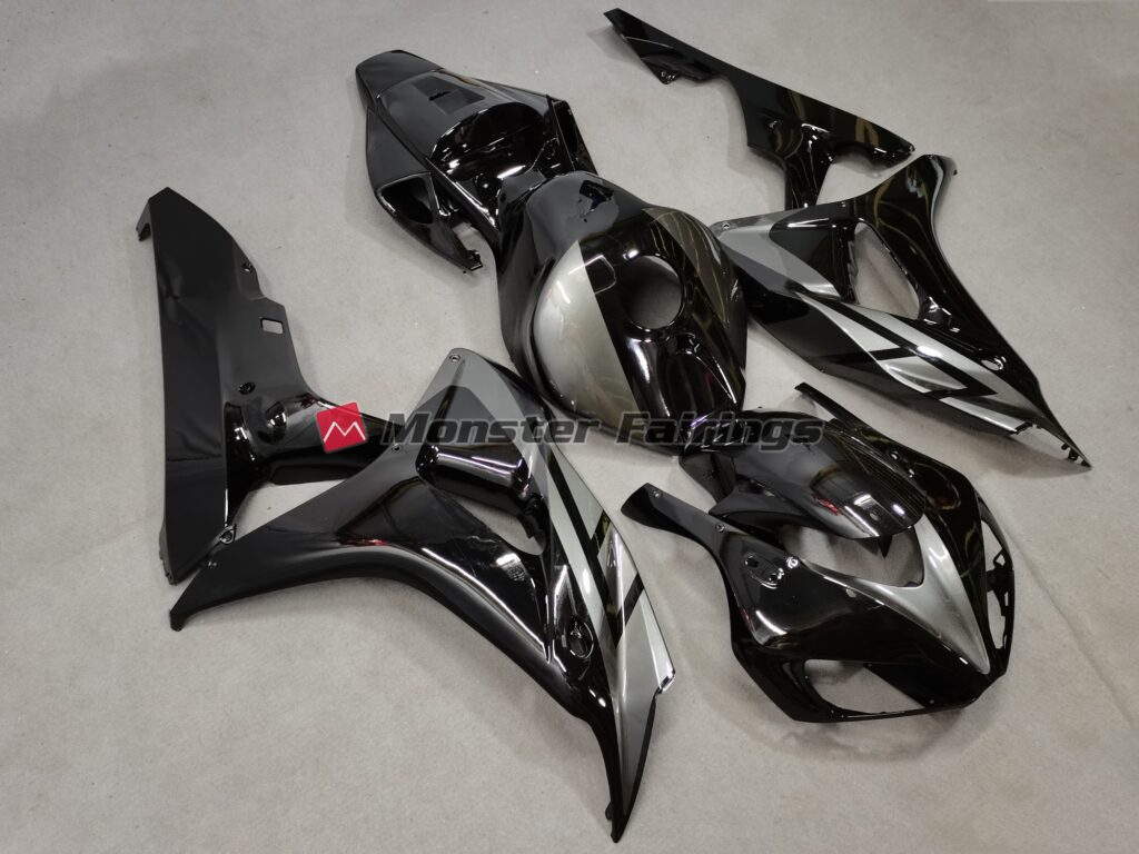 Gloss Black With Gray ABS fairings for Honda CBR1000RR 2006 - 2007 - premium OEM fit kit by Monster Fairings