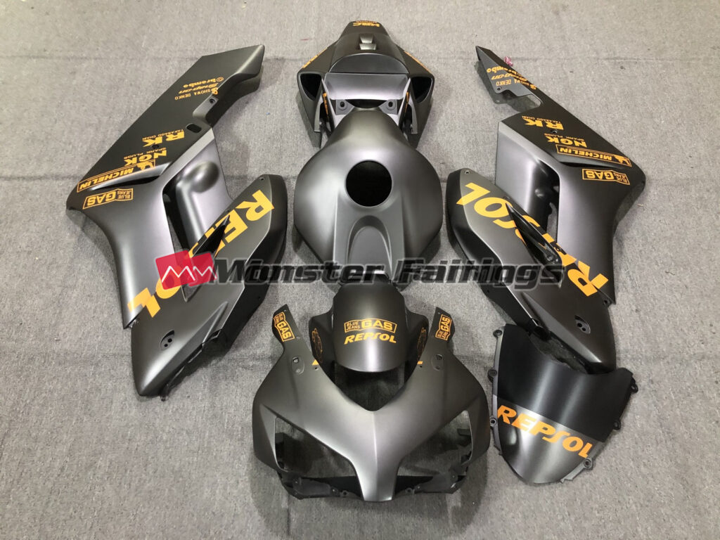 Honda CBR1000RR 2004 - 2005 Matte Grey Orange Repsol ABS fairings - custom motorcycle bodywork kit by Monster Fairings