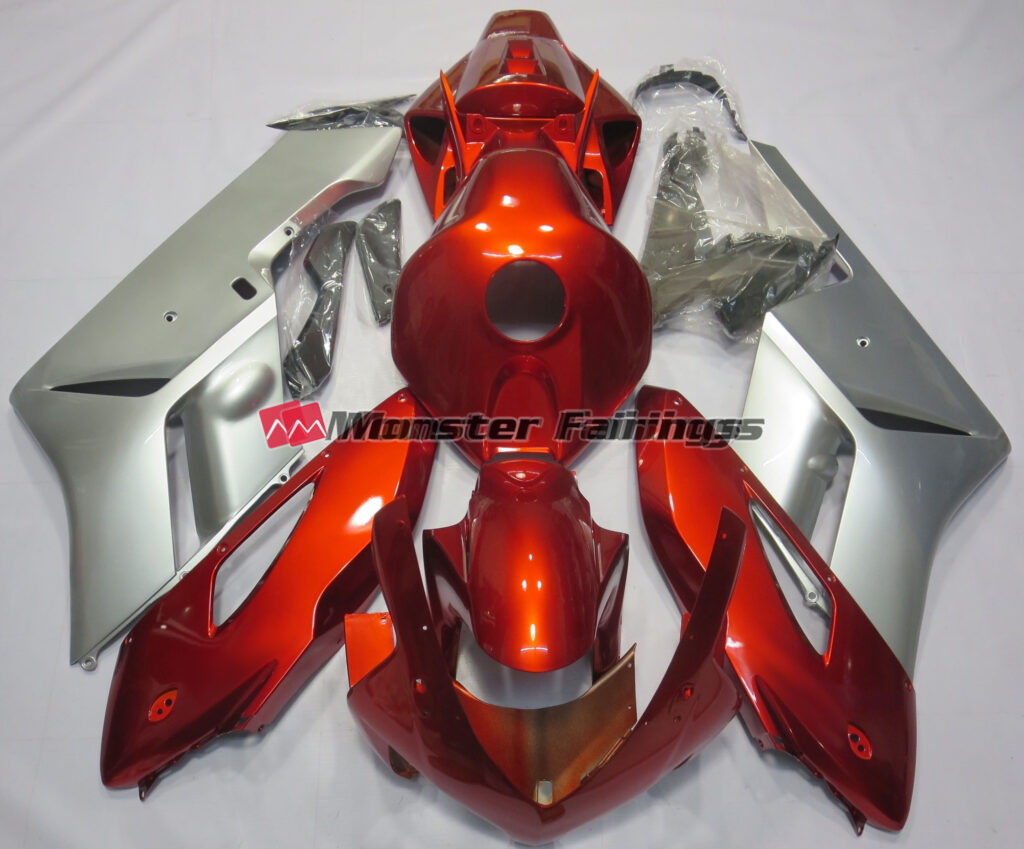 Honda CBR1000RR 2004 - 2005 Red Silver ABS fairings - custom motorcycle bodywork kit by Monster Fairings