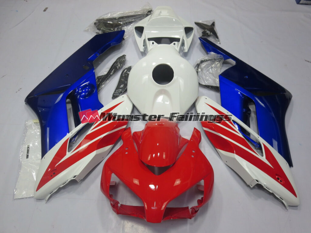 Honda CBR1000RR 2004 - 2005 Red Blue and White ABS fairings - custom motorcycle bodywork kit by Monster Fairings