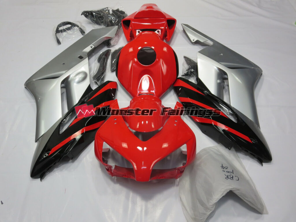Honda CBR1000RR 2004 - 2005 Silver Red and Black ABS fairings - custom motorcycle bodywork kit by Monster Fairings
