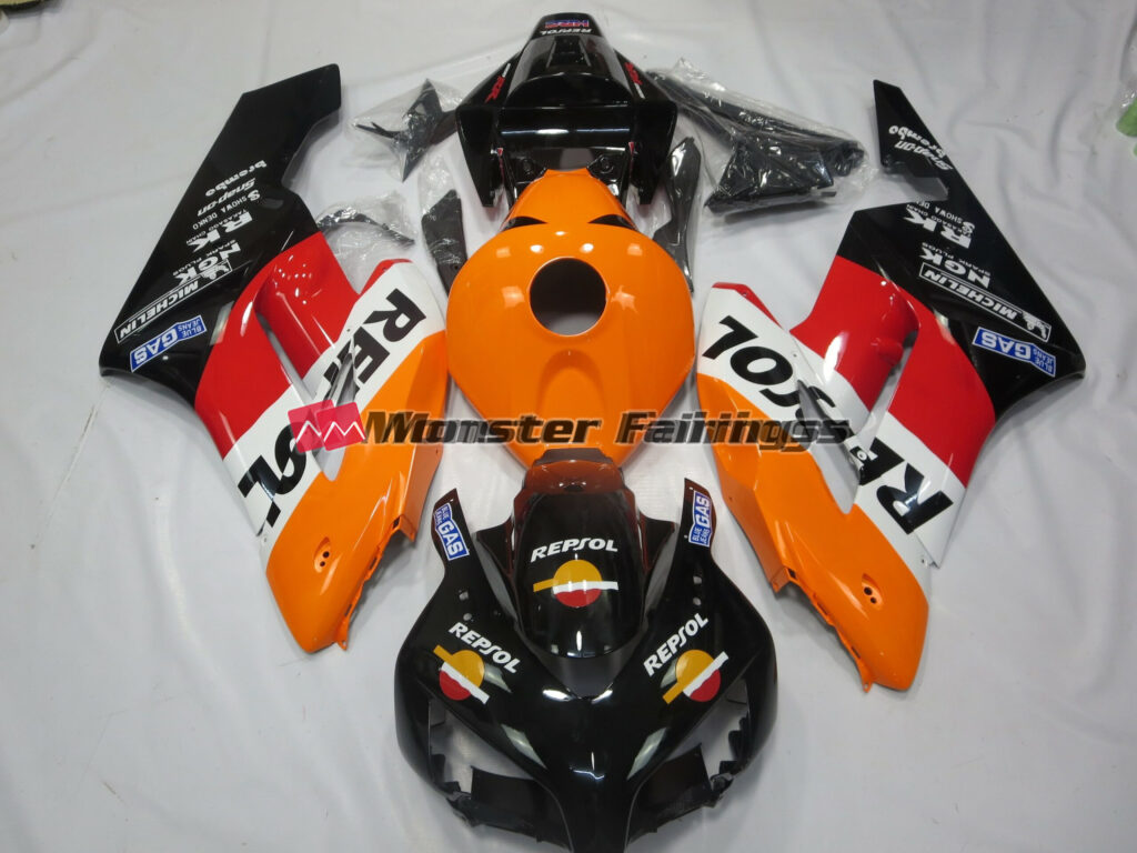 Honda CBR1000RR 2004 - 2005 Bright Repsol ABS fairings - custom motorcycle bodywork kit by Monster Fairings
