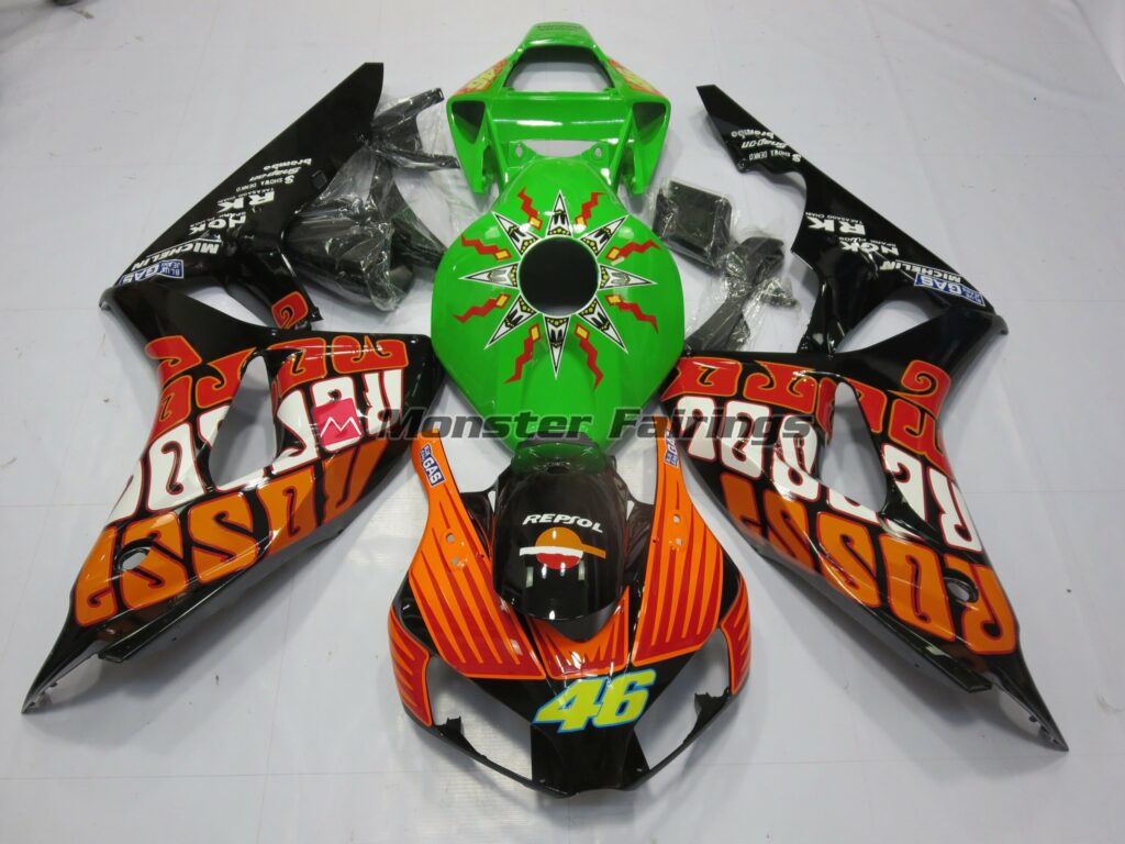 Honda CBR1000RR 2006 - 2007 Rossi Lime ABS fairings - custom motorcycle bodywork kit by Monster Fairings