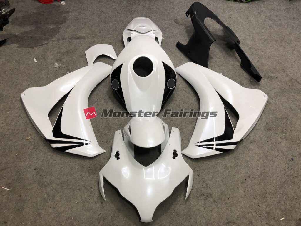 Honda CBR1000RR 2008 - 2011 Matte White with Black ABS fairings - custom motorcycle bodywork kit by Monster Fairings