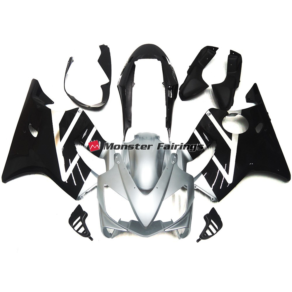 Honda CBR600 F4i 2004 - 2007 Silver, Grey and Black Gloss ABS fairings - custom motorcycle bodywork kit by Monster Fairings