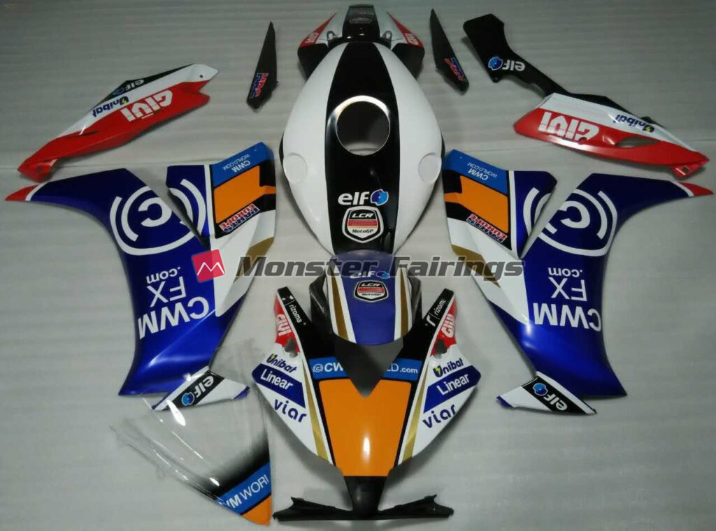 Honda CBR1000RR 2012 - 2016 Elf Blue and Orange ABS fairings - custom motorcycle bodywork kit by Monster Fairings