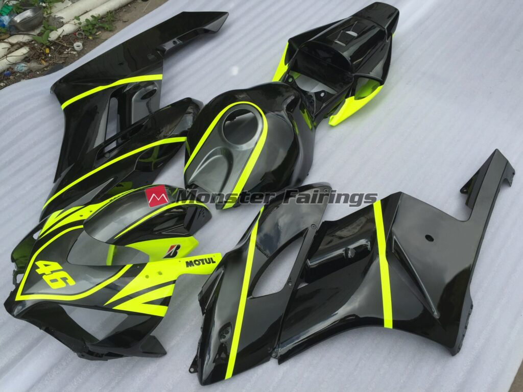 Honda CBR1000RR custom ABS fairings 2004 - 2005 in Grey Black and High Viz - durable replacement kit, Monster Fairings