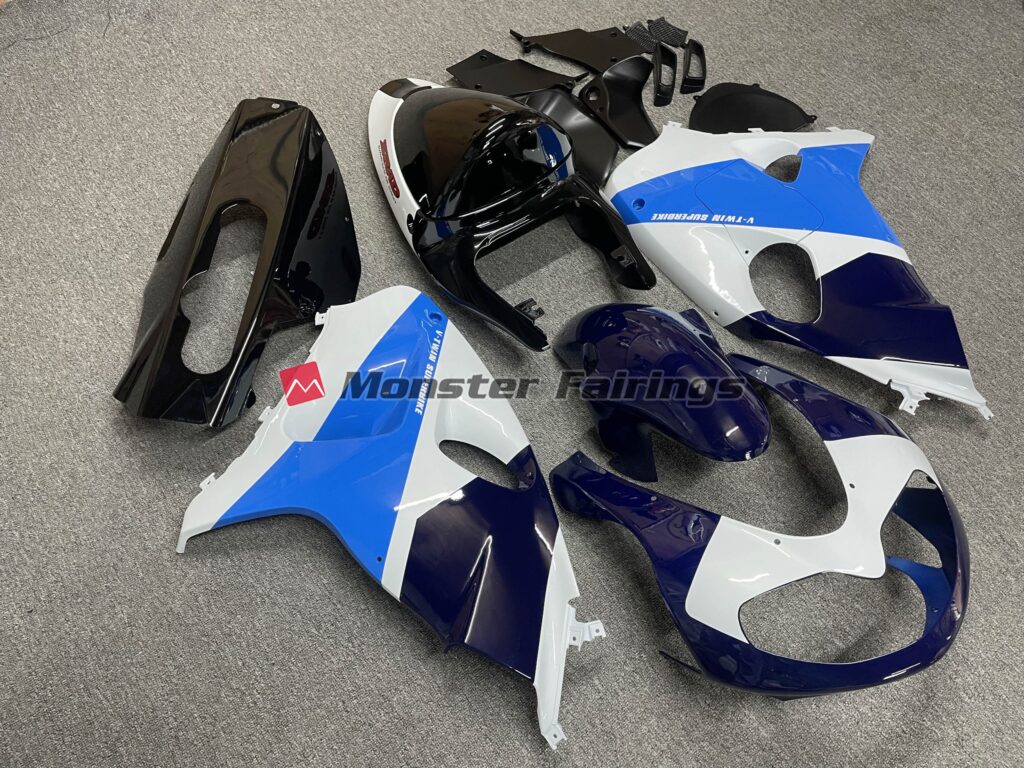 Gloss White and Blue ABS fairings for Suzuki TL1000R 1998 - 2003 - premium OEM fit kit by Monster Fairings