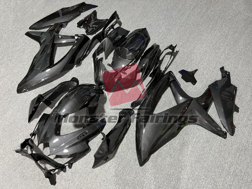 Gloss Carbon Fiber Style ABS fairings for Suzuki GSXR 600 - 750 2008 - 2010 - premium OEM fit kit by Monster Fairings