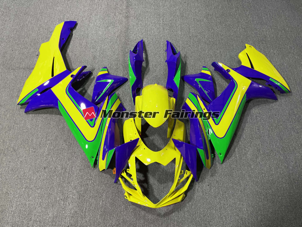 Suzuki GSXR 600 - 750 2011 - 2025 Yellow Green Blue ABS fairings - custom motorcycle bodywork kit by Monster Fairings