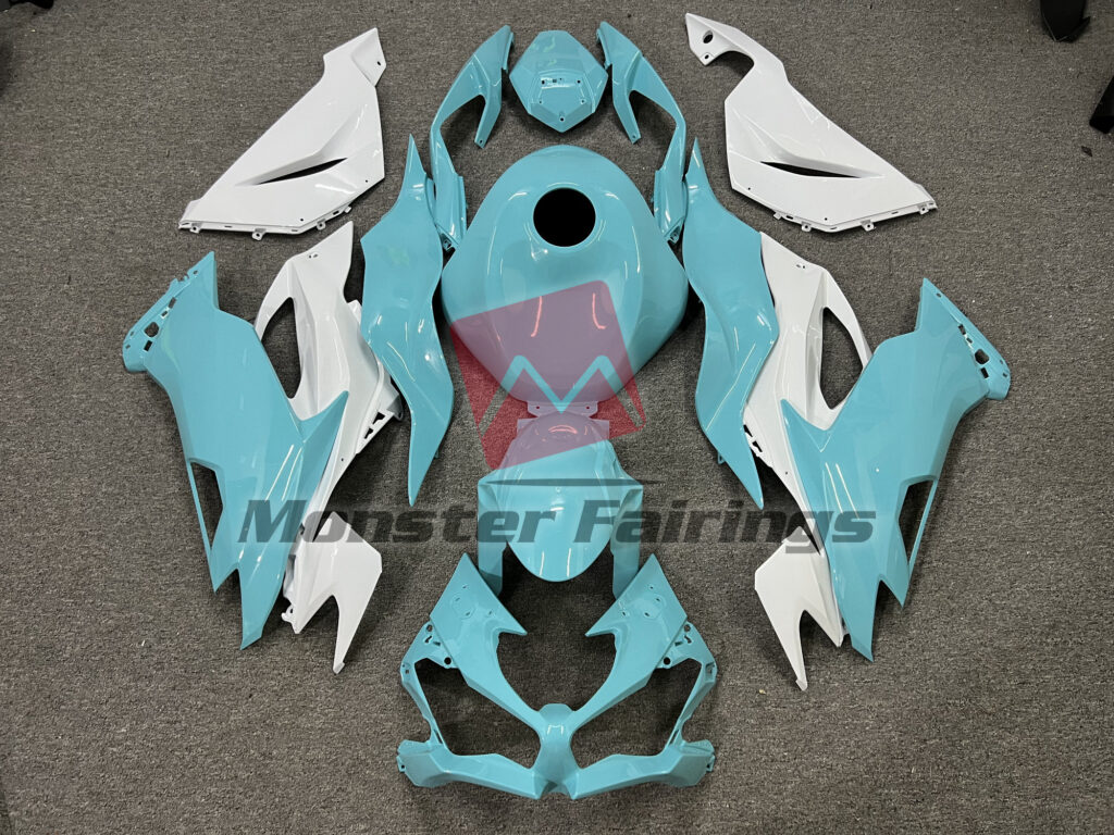Kawasaki ZX6R 2019 - 2023 Aqua ABS fairings - custom motorcycle bodywork kit by Monster Fairings
