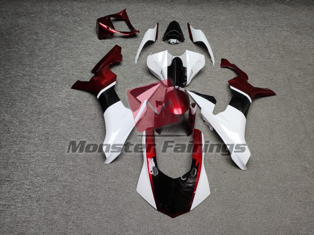 Yamaha R1 2015 - 2019 Gloss White & Black Candy Red ABS fairings - custom motorcycle bodywork kit by Monster Fairings