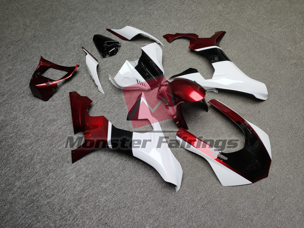 Gloss White & Black Candy Red ABS fairings for Yamaha R1 2015 - 2019 - premium OEM fit kit by Monster Fairings