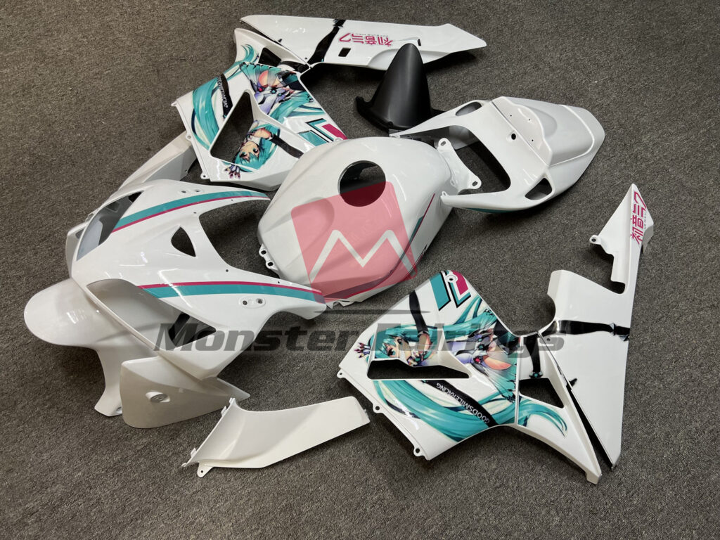 Honda CBR600RR custom ABS fairings 2005 - 2006 in Gloss White Anime - durable replacement kit, Monster Fairings