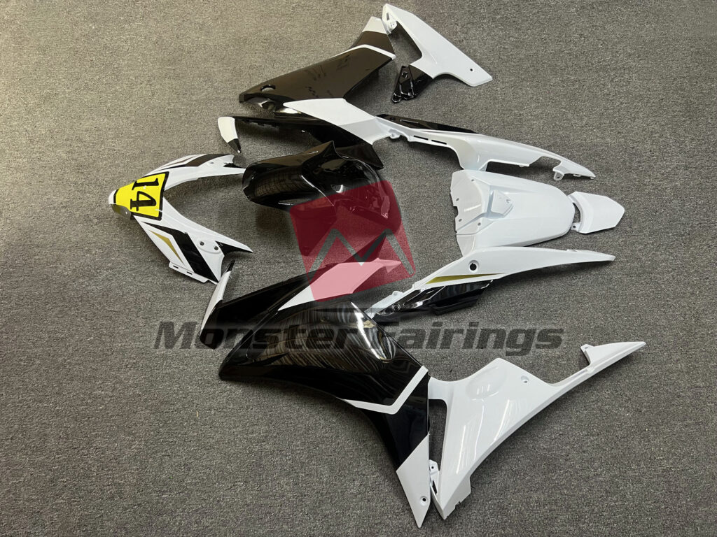 Honda CBR500R custom ABS fairings 2013 - 2015 in Gloss Black & White - durable replacement kit, Monster Fairings