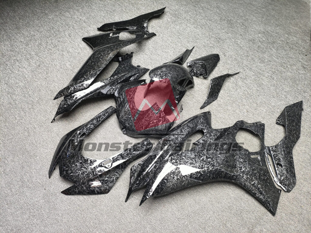 Yamaha R6 custom ABS fairings 2017 - 2022 in Gloss Forged Carbon Fiber Style - durable replacement kit, Monster Fairings