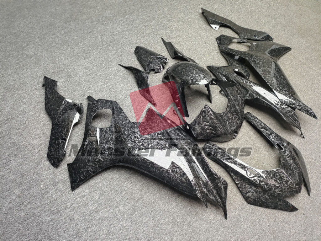 Gloss Forged Carbon Fiber Style ABS fairings for Yamaha R6 2017 - 2022 - premium OEM fit kit by Monster Fairings