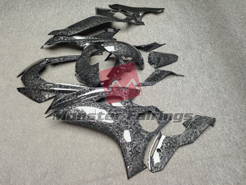 2017 - 2022 Yamaha R6 Gloss Forged Carbon Fiber Style fairing set - ABS injection, custom painted by Monster Fairings