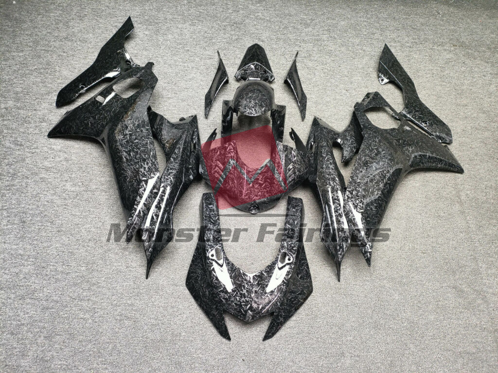 Yamaha R6 2017 - 2022 Gloss Forged Carbon Fiber Style ABS fairings - custom motorcycle bodywork kit by Monster Fairings