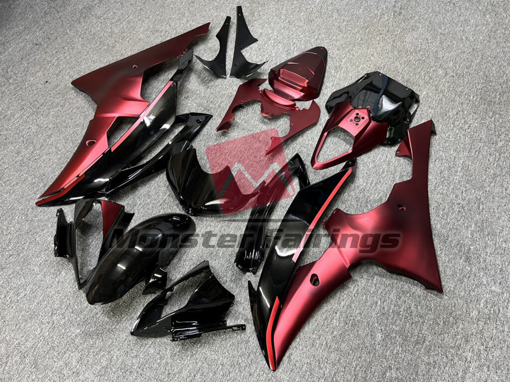 Matte Red & Gloss Black ABS fairings for Yamaha R6 2008 - 2016 - premium OEM fit kit by Monster Fairings