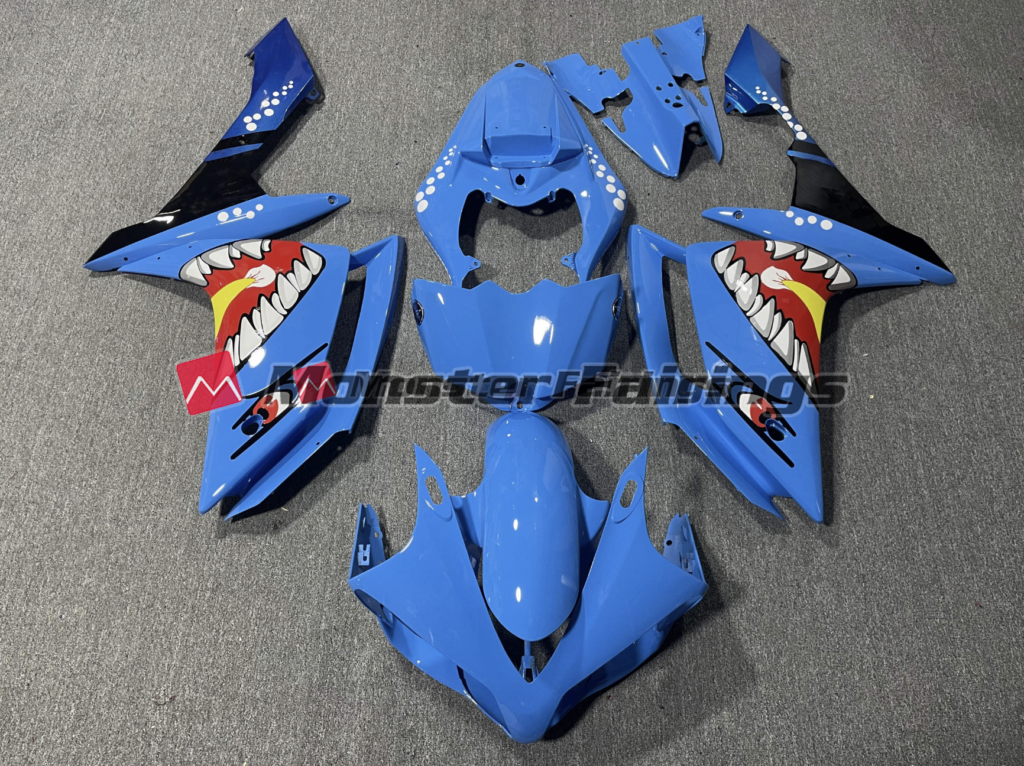 Yamaha R1 2007 - 2008 Shark Blue Variant ABS fairings - custom motorcycle bodywork kit by Monster Fairings
