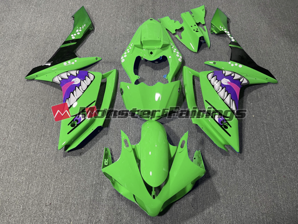 Yamaha R1 2007 - 2008 Shark Green Variant ABS fairings - custom motorcycle bodywork kit by Monster Fairings