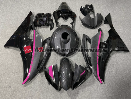 Yamaha R6 2008 - 2016 Carbon Fiber Style Pink ABS fairings - custom motorcycle bodywork kit by Monster Fairings