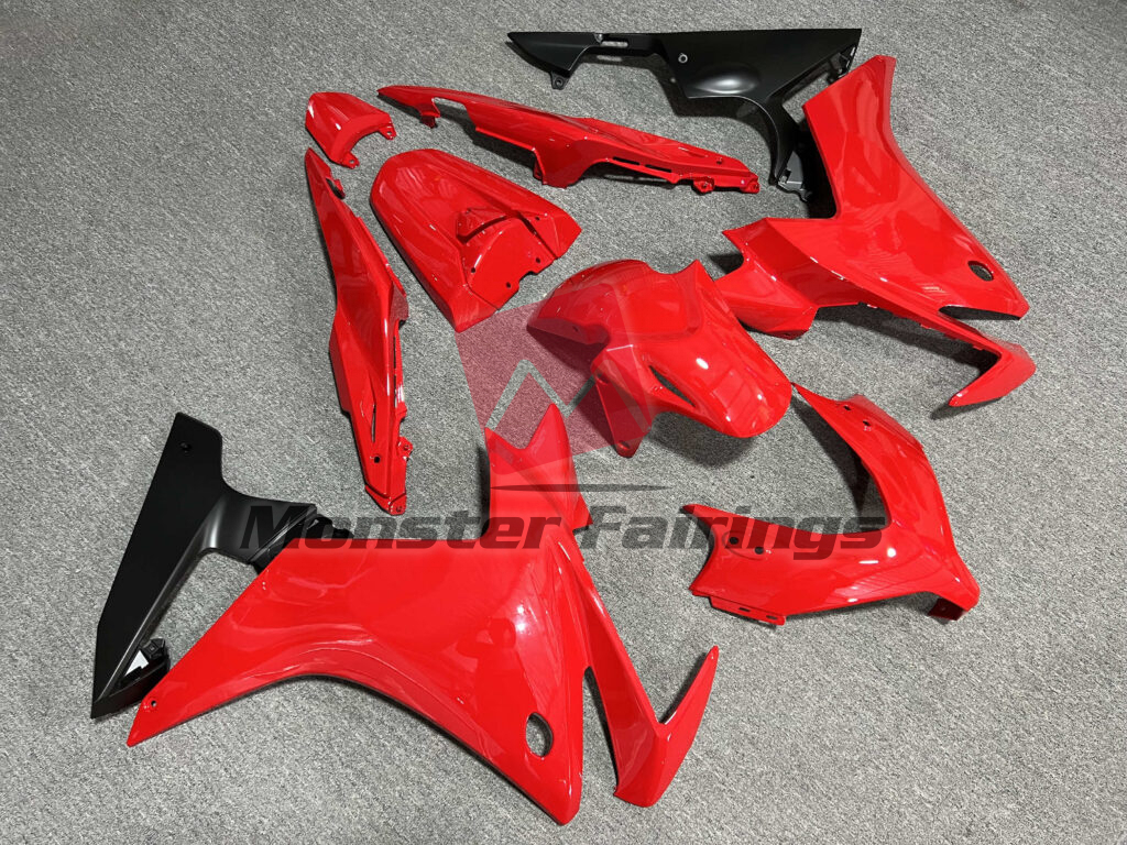 Honda CBR500R custom ABS fairings 2013 - 2015 in Gloss Red & Matte Black - durable replacement kit, Monster Fairings